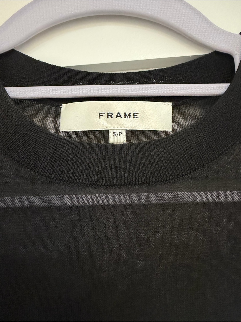 Frame Sheer Short Sleeve Crew Neck